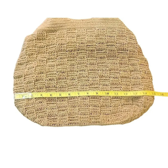 Stone Mountain Tan Weave Shoulder Bag Purse - Picture 9 of 10